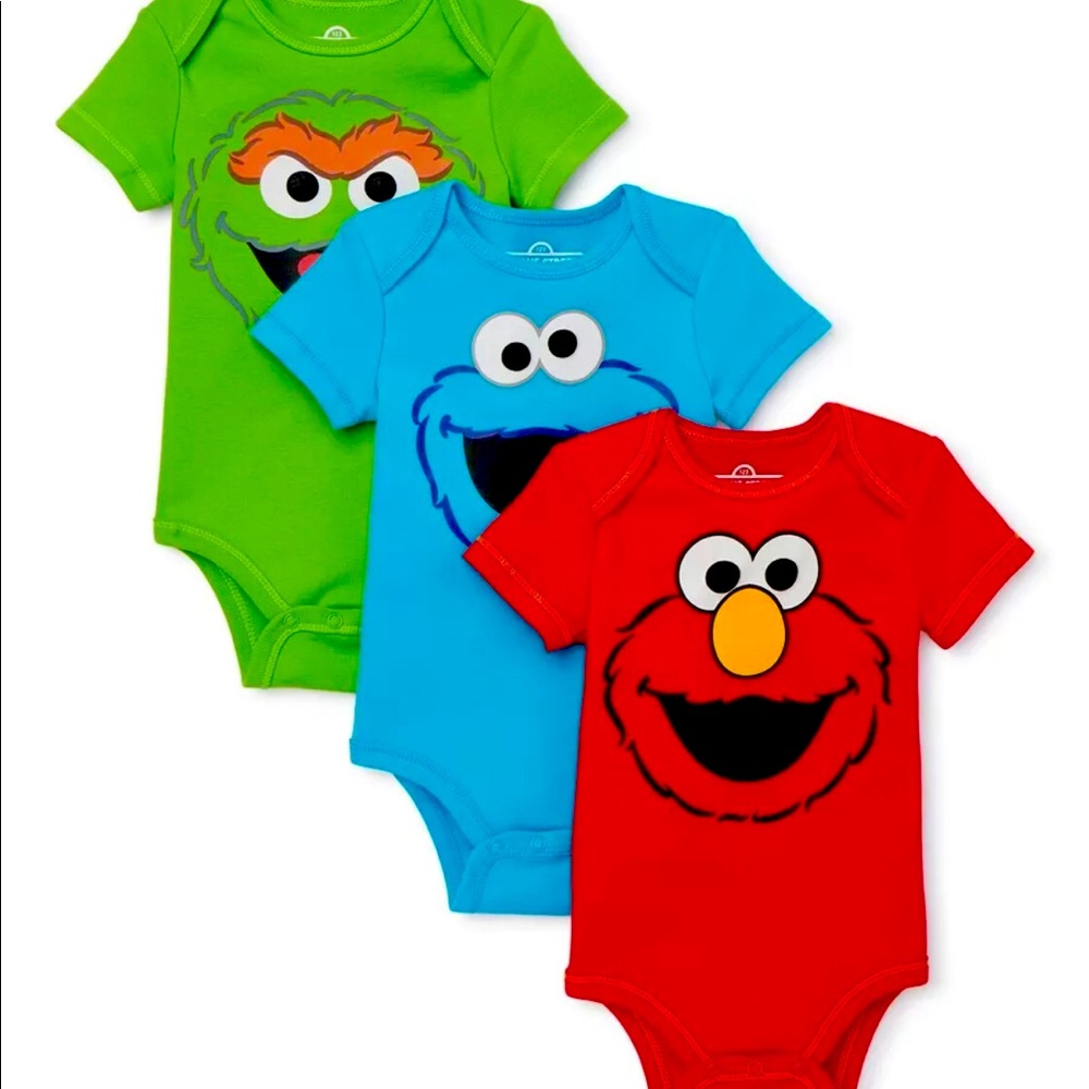 Sesame Street Kids Onesies Bodysuits Elmo Cookie